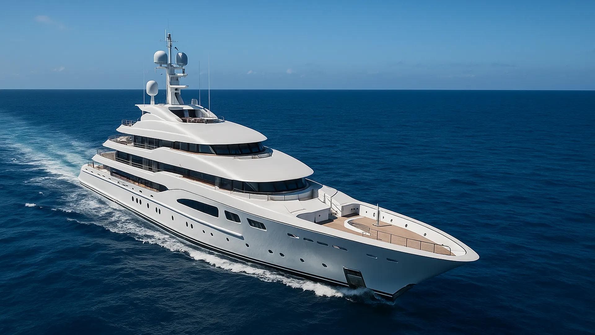 A superyacht at sea.
